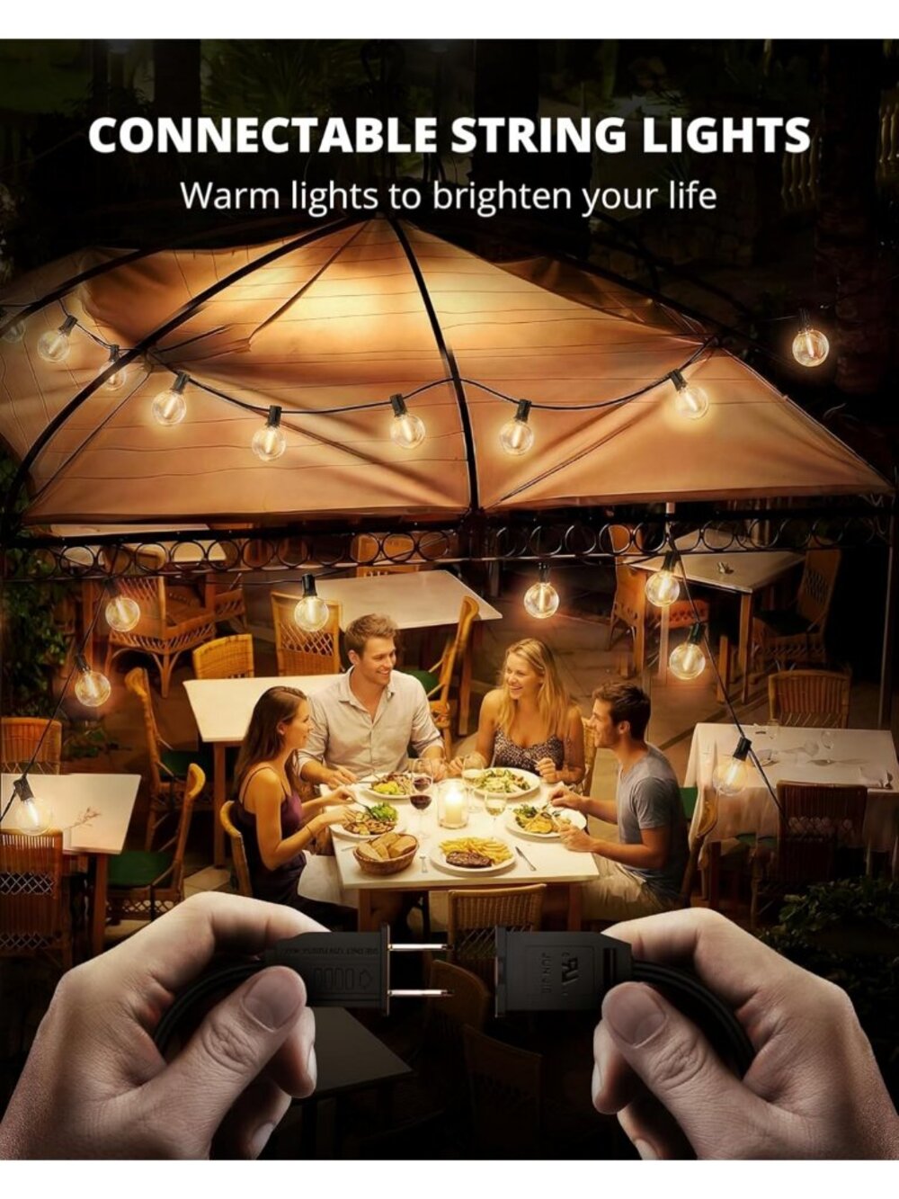 30FT Waterproof Vintage LED Globe String Lights | Dimmable, Shatterproof - Picture 4 of 9
